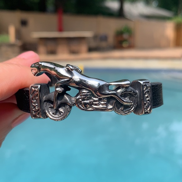 New Men’s Leather and Stainless Steel Bracelet - Picture 4 of 9